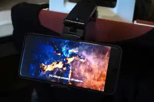 I always take this $12 phone mount on bus, plane, and train rides