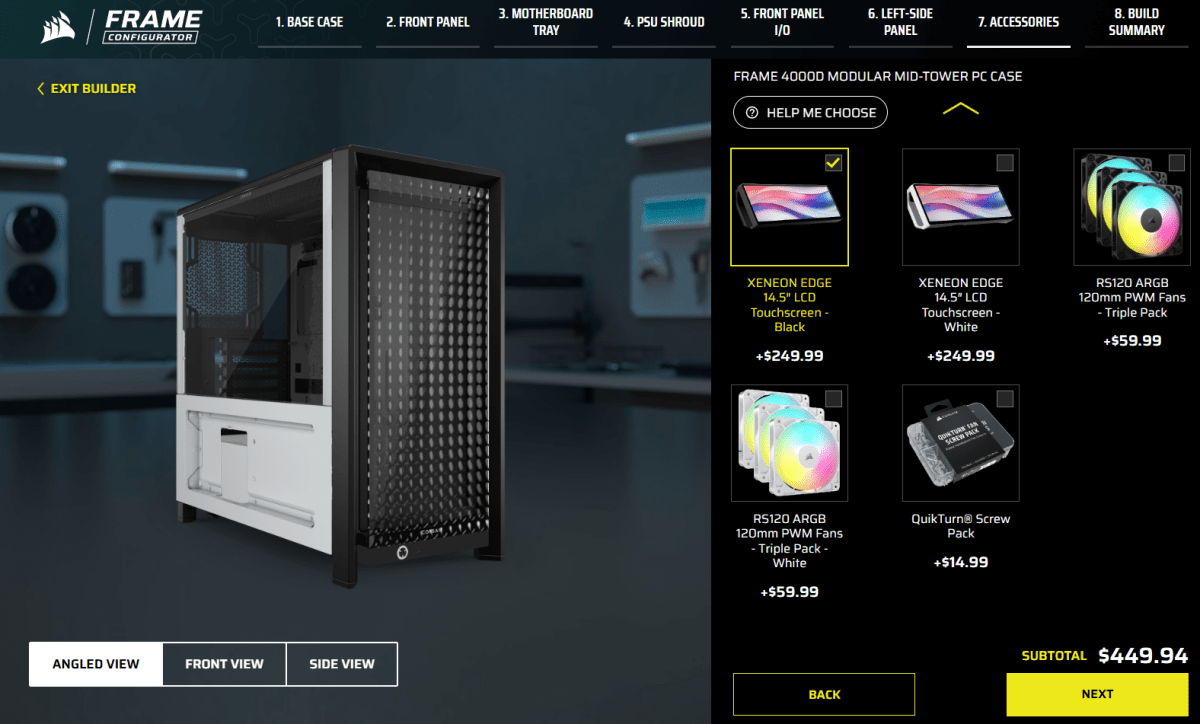 Corsair Frame builder &mdash; accessories