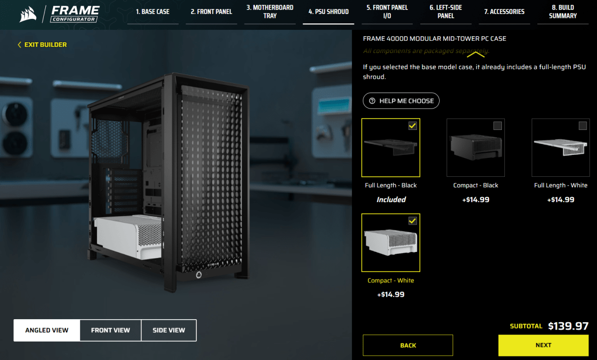 Corsair Frame builder &mdash; PSU shroud